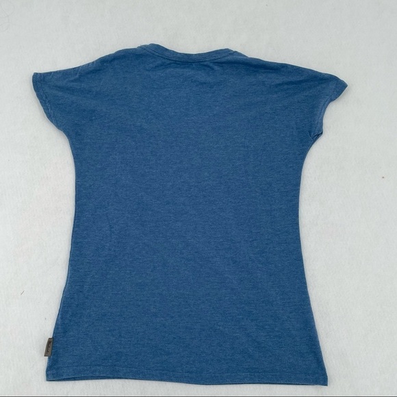 WOOLRICH Womens Blue Short Sleeved T-Shirt Decorative Neckline size: Small - Picture 2 of 7